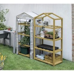 Vegtrug Kweekkas Met Houten Frame - 4 Rekken -Tuinwinkel kweekkas vegtrug 4 rekken 1625039832 4 600