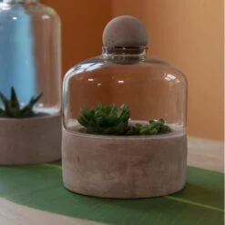 ESSCHERT DESIGN Kweekstolp Glas Op Betonbasis -Tuinwinkel kweekstolp glas op betonbasis 1628768694 1 600