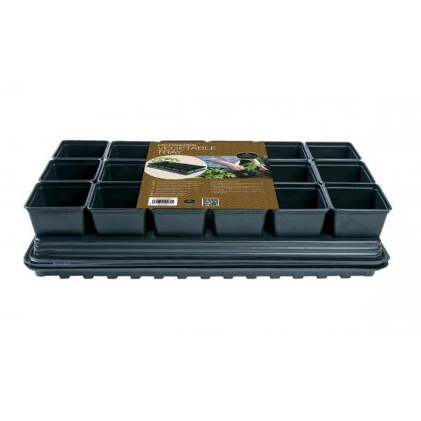 Tray Met 18 Vierkante 9 Cm Potten Met Bewatering 4 Tray Met 18 Vierkante 9 Cm Potten Met Bewatering - Afbeelding 2
